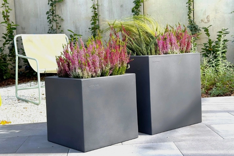 Donice tarasowe nowoczesne Pixel Pot 50 i 40 cm wysokości